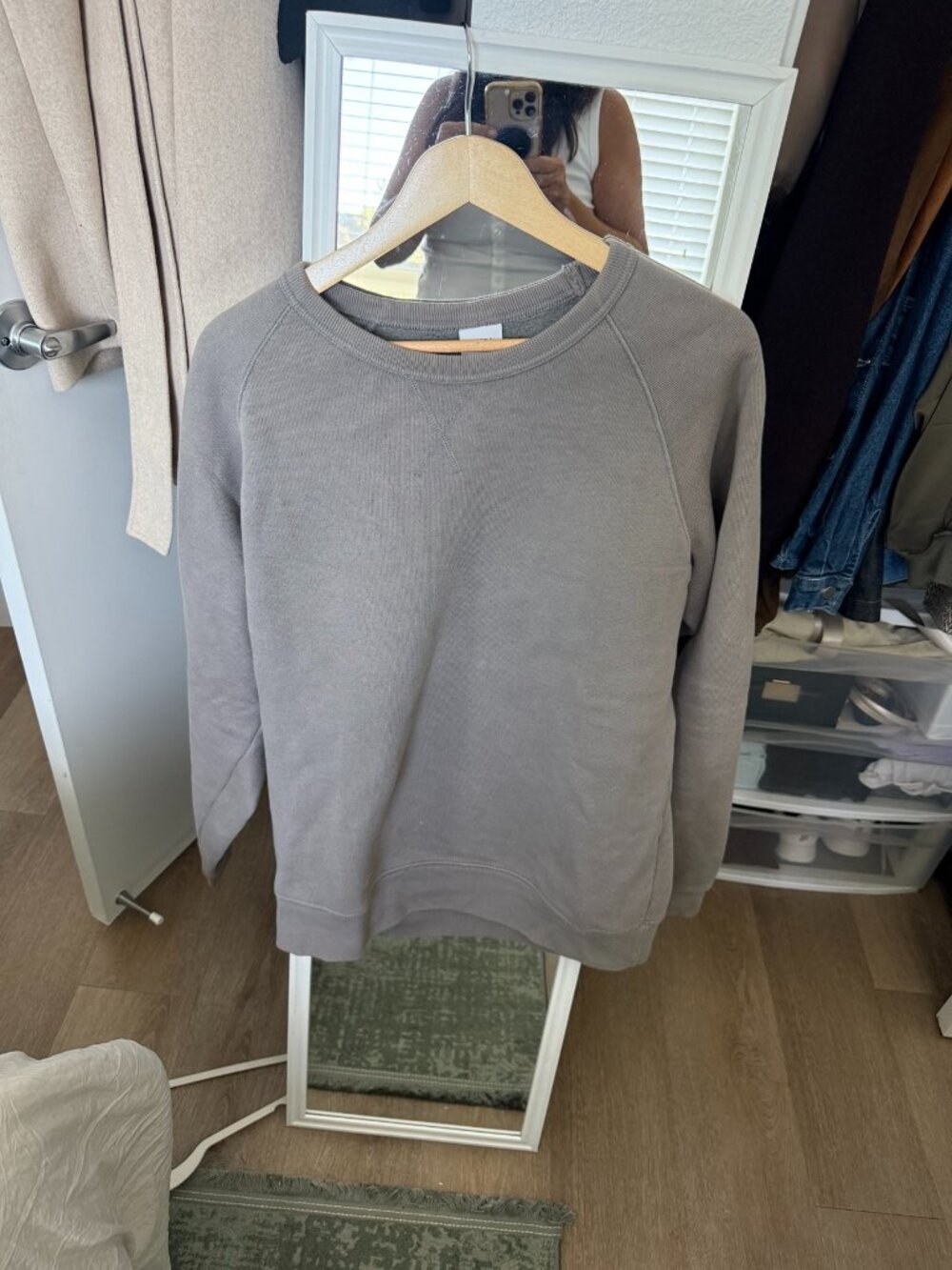 Zara Grey Crewneck Sweatshirt Men's L
